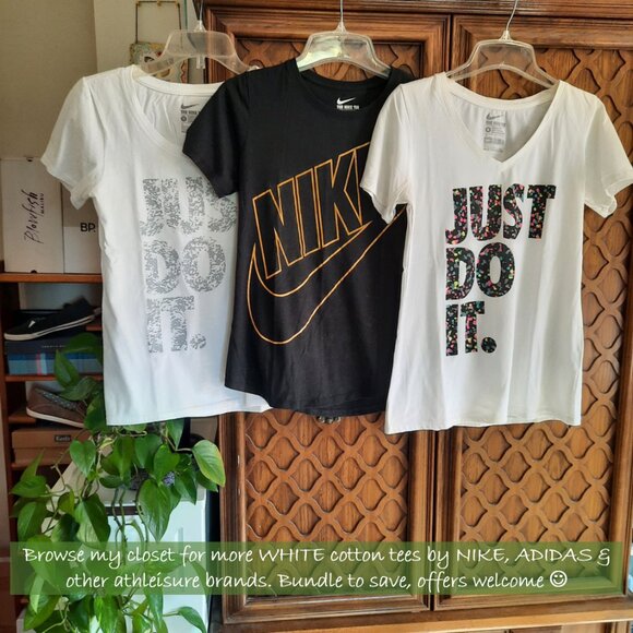 Nike 'JUST DO IT' Limited Edition Logo Short Sleeve Cotton Tee - White, Size S - Picture 13 of 15